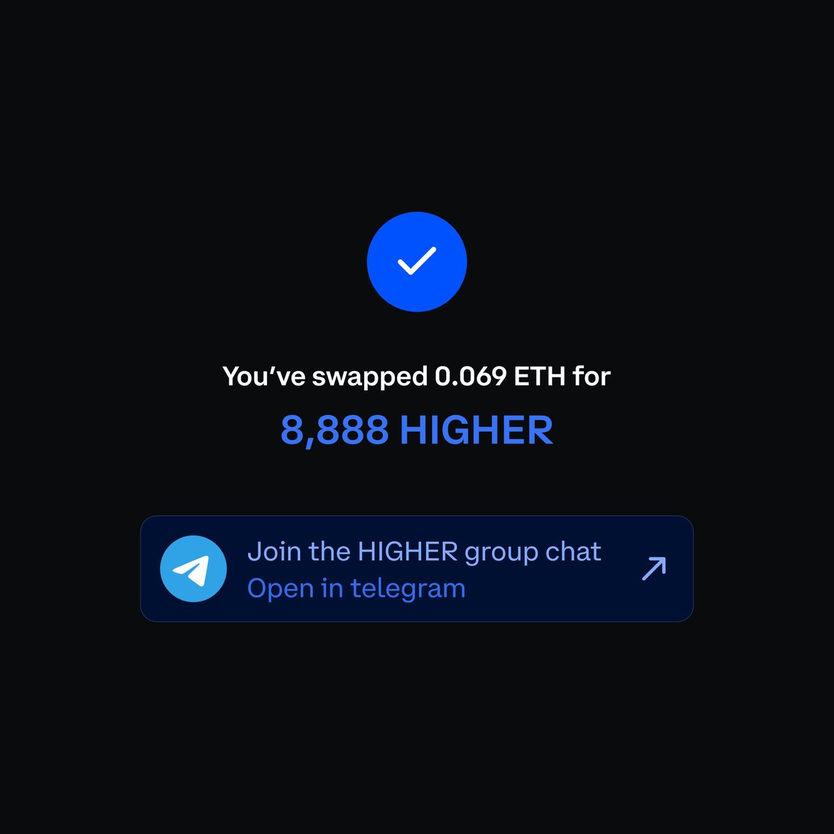 what if the swap confirmation screen directed you to the token's primary group chat?