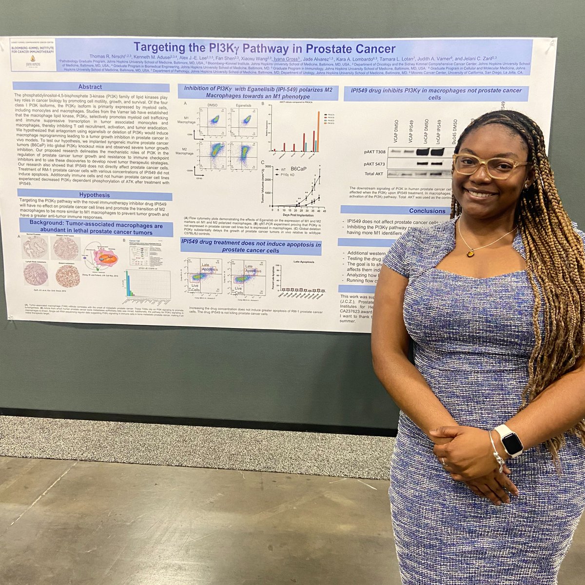 Zarif_Lab's tweet photo. Join us in congratulating @Zarif_Lab member Ms. Iyana Gross (@iyanagross1) on graduating from @MorganStateU this past weekend! Iyana studied molecular mechanisms of tumor-associated macrophages in prostate cancer and her work was pivotal on an article that is under revisions. https://t.co/mJXn8wAbSz