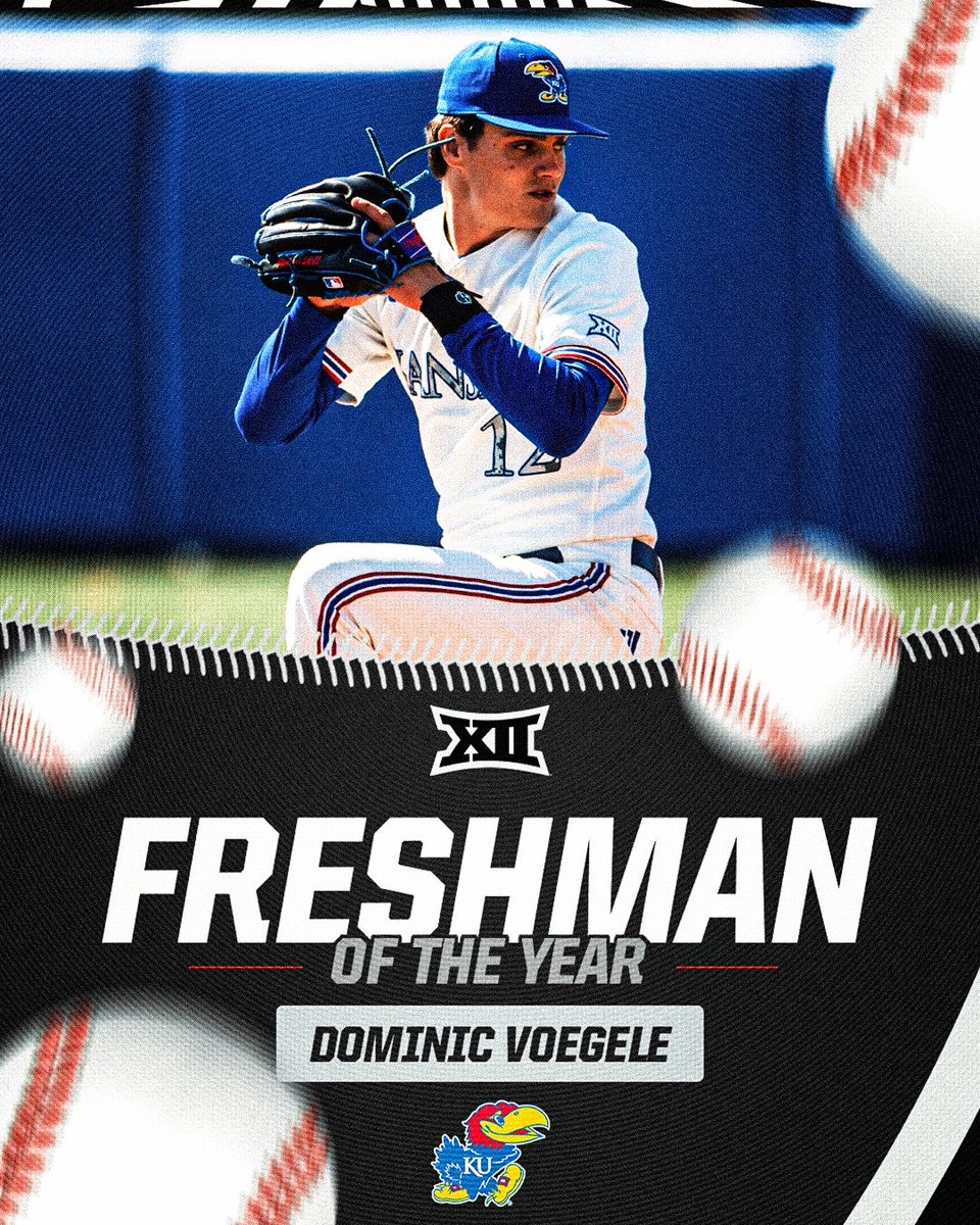 Big 12 Conference (@big12conference) on Twitter photo The 2024 Big 12 Baseball Freshman of the Yearโฆ Dominic Voegele from the University of Kansas ๐ฅ
#Big12BSB | <a href="/KUBaseball/">Kansas Baseball</a> The 2024 Big 12 Baseball Freshman of the Yearโฆ Dominic Voegele from the University of Kansas ๐ฅ
#Big12BSB | <a href="/KUBaseball/">Kansas Baseball</a>