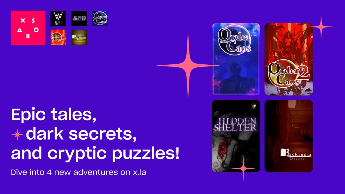 Xsolla's tweet photo. The first and second Order from Caos entries, Hidden Shelter, AND Backroom Beyond are now on https://t.co/ICAIPjAei8! Check them out ➡️ https://t.co/AS9XSJuazL
@WVX_Games #WhiteVortexGames #XsollaMall #EnjoyTheGame https://t.co/xaCtRkGowq