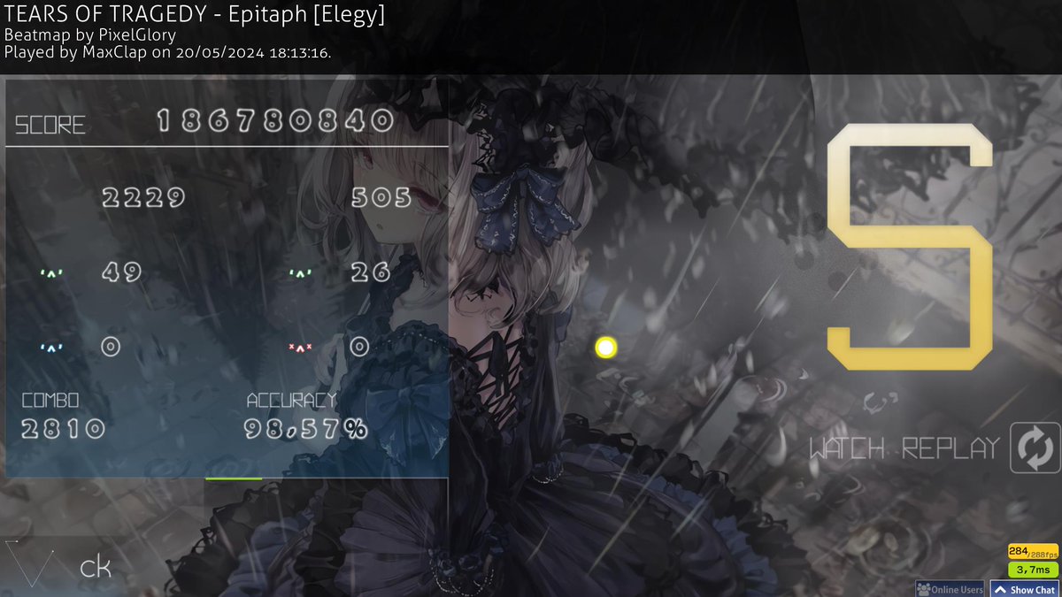 clap_max's tweet image. 700 PP choke (again)