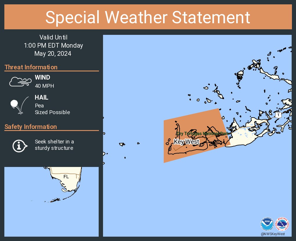 A special weather statement has been issued for Key West FL until 1:00 PM EDT