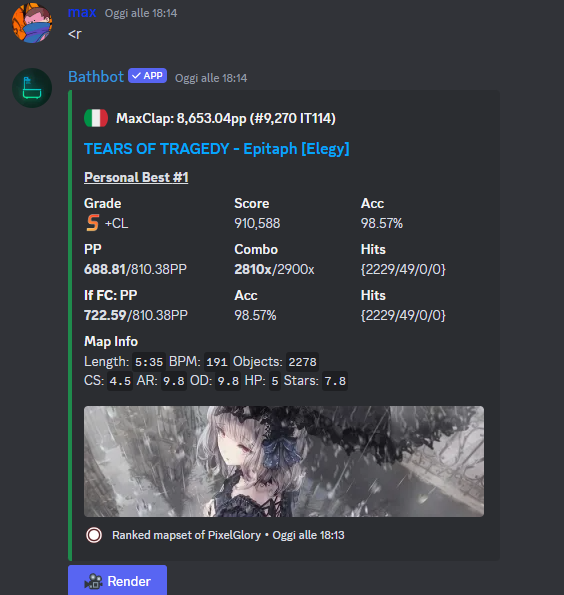 clap_max's tweet image. 700 PP choke (again)