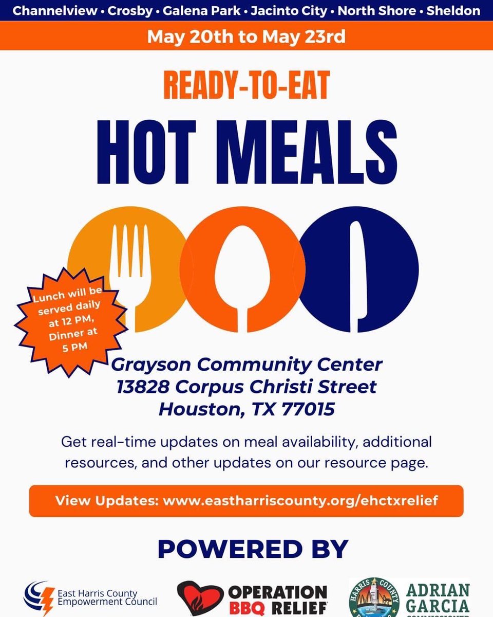Ready to eat hot meals available >May 20-May 23