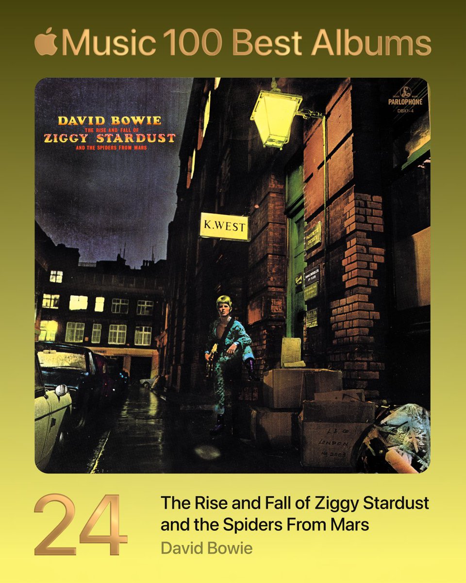 AppleMusic's tweet photo. 24. The Rise and Fall of Ziggy Stardust and the Spiders From Mars - David Bowie

#100BestAlbums https://t.co/NJSlmwLqE9