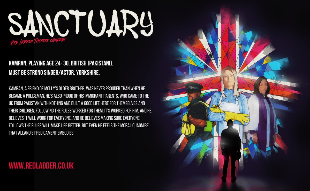 redladder's tweet photo. ⏰EXTENDED ACTOR CALL OUT #Sanctuary
We have extended the deadline for the roles of: 
🎭Alland playing age 19 - 25 Iranian [Kurdish]
🎭Kamran playing age 24- 30 British [Pakistani]
Can you help us find 2 belting actor singers?
Thank you x
#actorcallout https://t.co/wTCrdTyCQs