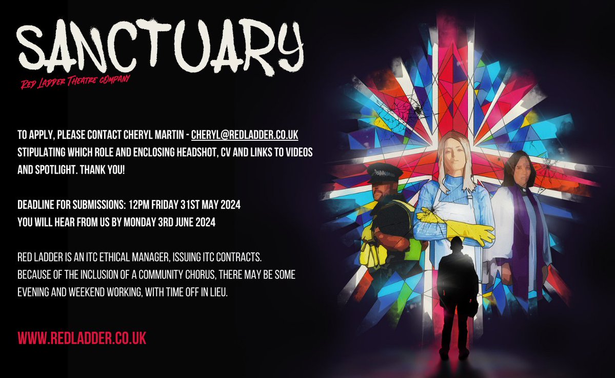 ⏰EXTENDED ACTOR CALL OUT #Sanctuary We have extended the deadline for the roles of: 🎭Alland playing age 19 - 25 Iranian [Kurdish] 🎭Kamran playing age 24- 30 British [Pakistani] Can you help us find 2 belting actor singers? Thank you x #actorcallout