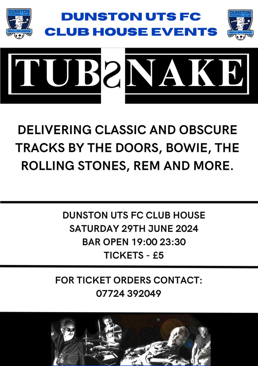 𝗖𝗟𝗨𝗕𝗛𝗢𝗨𝗦𝗘 𝗘𝗩𝗘𝗡𝗧 | 𝗧𝗨𝗕𝗘𝗦𝗡𝗔𝗞𝗘 🎤 We will be welcoming Tubesnake to the clubhouse on Saturday June 29th! 🎶 Tickets priced at £5. 💷 Bar open from 7:00pm-11:30pm 🍾 To order your ticket, please contact 07724392049 📲