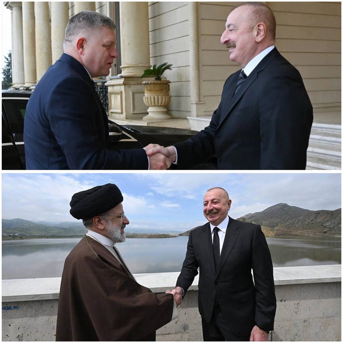 AQadir97's tweet photo. Everyone know about the friendship of Israel and Azerbaijan  
Slovak Prime Minister Fico was shot
dead in an armed attack 3 days after
meeting with Azerbaijani President
Ilham Aliyev
The Iranian president's helicopter
crashed hours after his meeting with
Ilham Aliyev
#Raisi #Iran https://t.co/6MWqI2dNAR