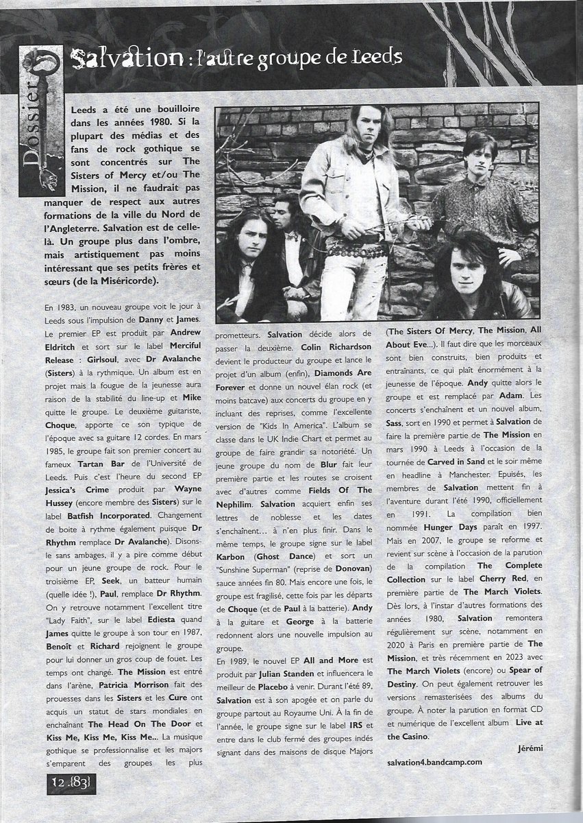 SALVATION_HQ's tweet photo. Great article about SALVATION + interview in French magazine 'Twice' - written by Jeremi Sauvage! https://t.co/cUuXmYFihs