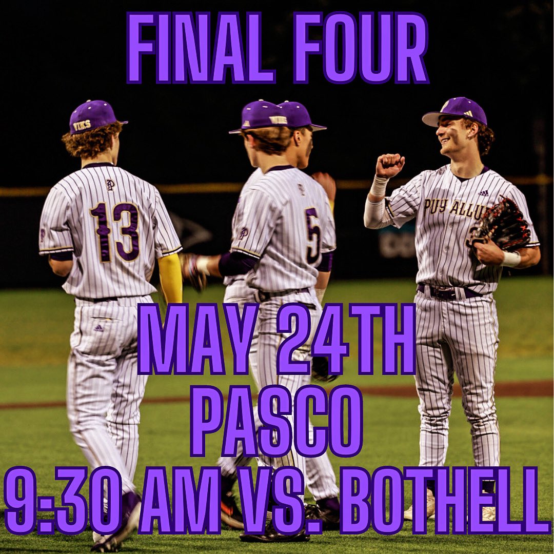 VikingBaseball_'s tweet photo. ⚾️VIKING FANS⚾️
VIKS advance to the @wiaawa Final 4 for the third consecutive year‼️ We play at 9:30 AM Friday @gesacu stadium in Pasco against Bothell🤘 WE NEED YOU VIKING FANS‼️‼️

#GoViks🤘 #BringTheJuice #VikingDominance #StateChampionshipMindset🏆 #SPSL #WIAA https://t.co/IjA9lbuBJI