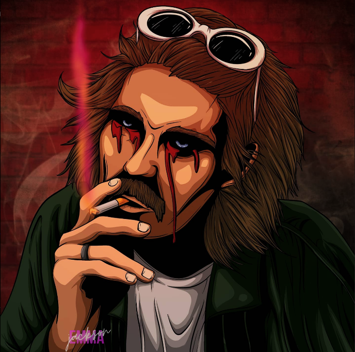 "In the twilight of life, the scars of time and the weight of sorrow manifest in silent, haunting echoes"
The man belongs to my nightmares who cries and bleed at the same time.