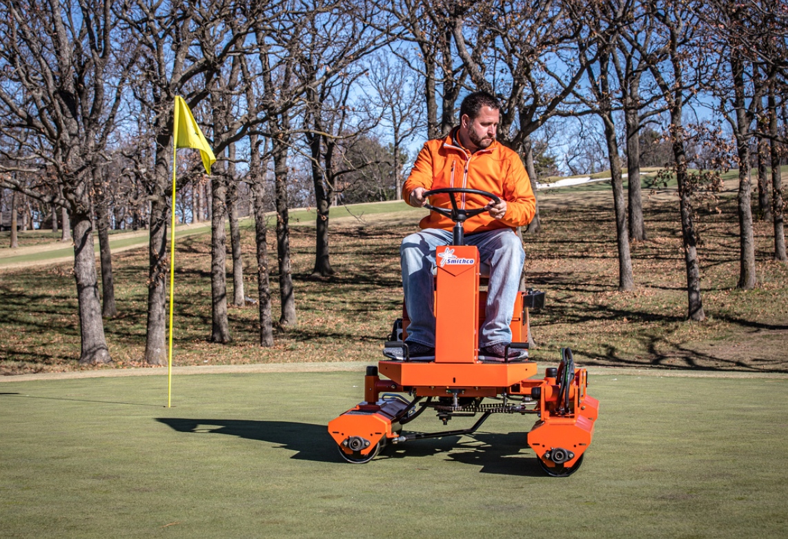 SmithcoInc's tweet photo. Attention golfers: You can now stop blaming your putting skills for missed shots. It was the greens all along. Our Tournament XL 7000 Greensroller will give golfers a fighting chance. 😜⛳️ 

➡️ https://t.co/vQ4y5lBbCH
.
.
.
#Smithco #BlameTheGreens #GolfCourseHumor #golflife https://t.co/YJnhbfSGQQ