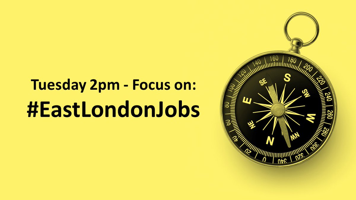 Every Tuesday is our #FocusOnEastLondon feature, where we will be dedicating 90 minutes to jobs solely from the East London area. Join us at 2pm on Tuesday 🕑 #EastLondonJobs