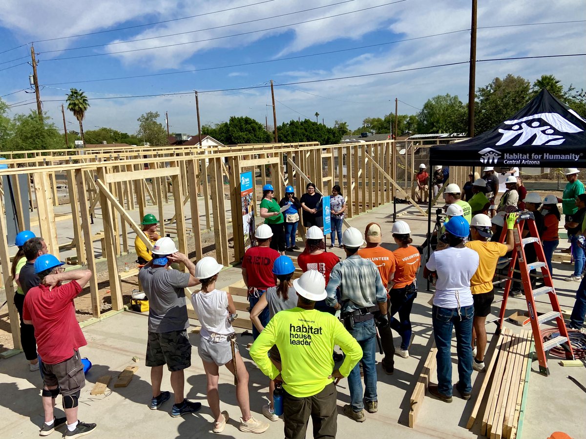 Not one, not two, but three, count 'em three new Habitat homes - The first three of twenty-five new homes being built in Alta Vista Ranch! Thank you to our dedicated #volunteers who came out to serve with us on Saturday - You are the heart of Habitat! 🩵💚 #HabitatforHumanity