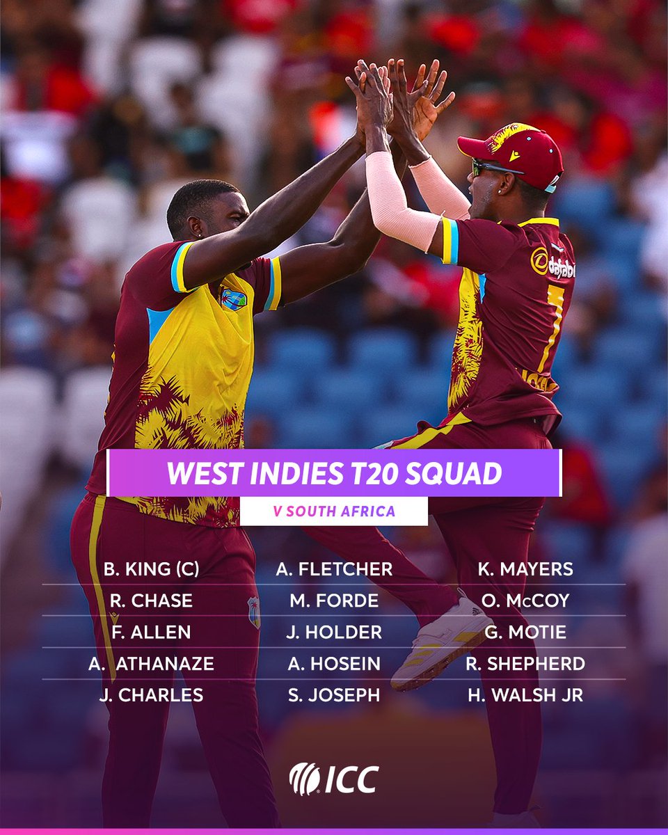 Ready for final preparation before the #T20WorldCup 💪 West Indies reveal squad for the T20I series against South Africa with big names rested 👀 Read on ➡️ bit.ly/3K9fRZD