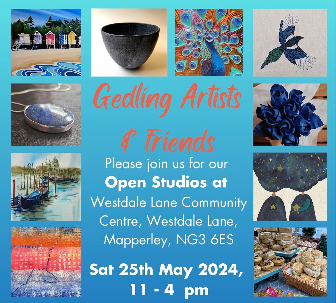 Venue 26 of #osnotts2024 - the @GedlingArtists - Sat 25 May at Westdale Lane Community Centre, Mapperley.
osnotts.co.uk/wp-content/upl…

#OpenStudiosNotts2024 #openstudiosnotts #brochure #openstudio #openstudios #nottsopenstudios #nottinghamshire #visitnotts #art #artist #craft #maker