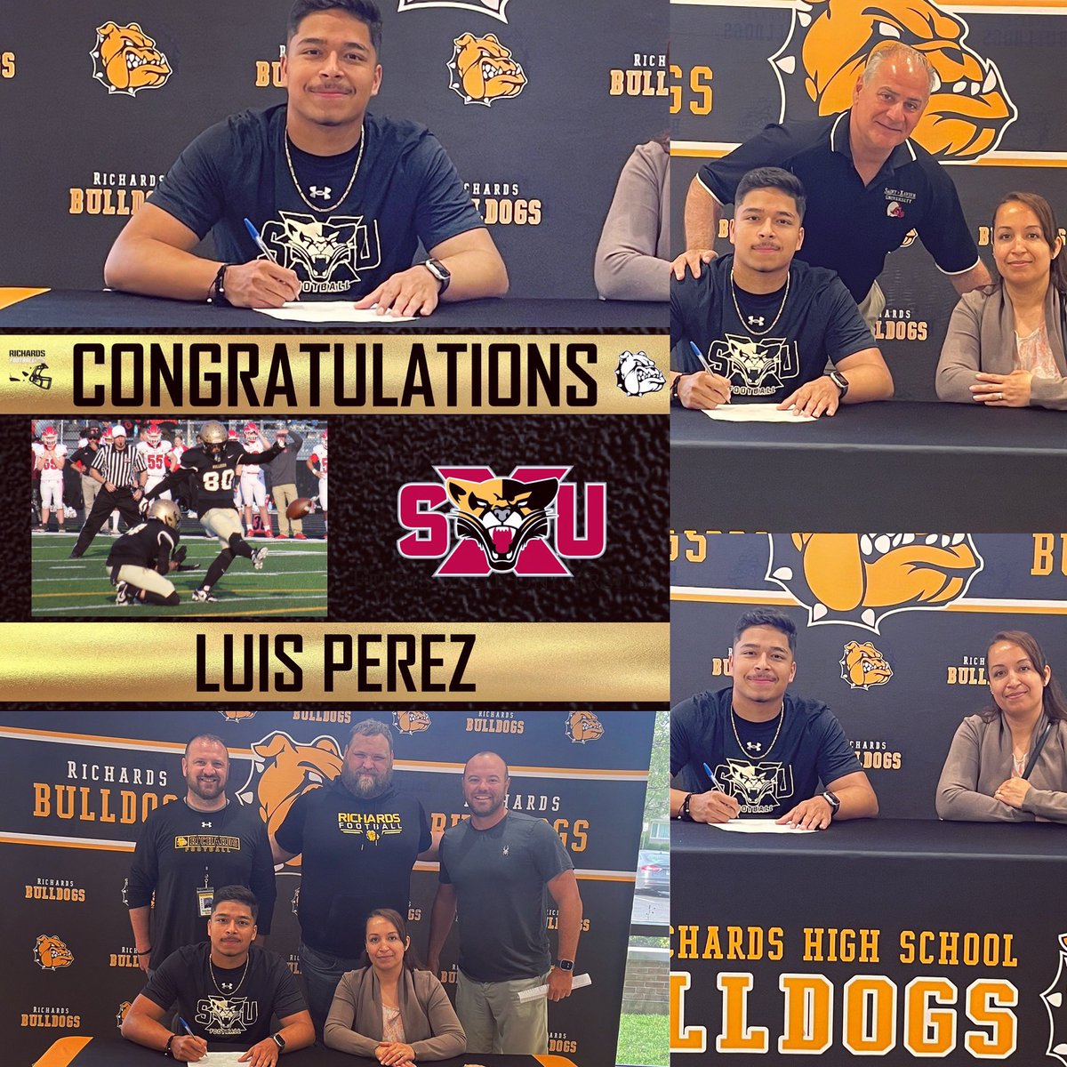 Congratulations to Senior K Luis Perez on signing his letter of intent today. Our Football program is extremely proud of you! We cannot wait to see what the future holds for you! #proudcoaches #BULLDOGTOUGH #NONEBETTER 🏈🐾🐶 @SXUFootball @Luisp2006