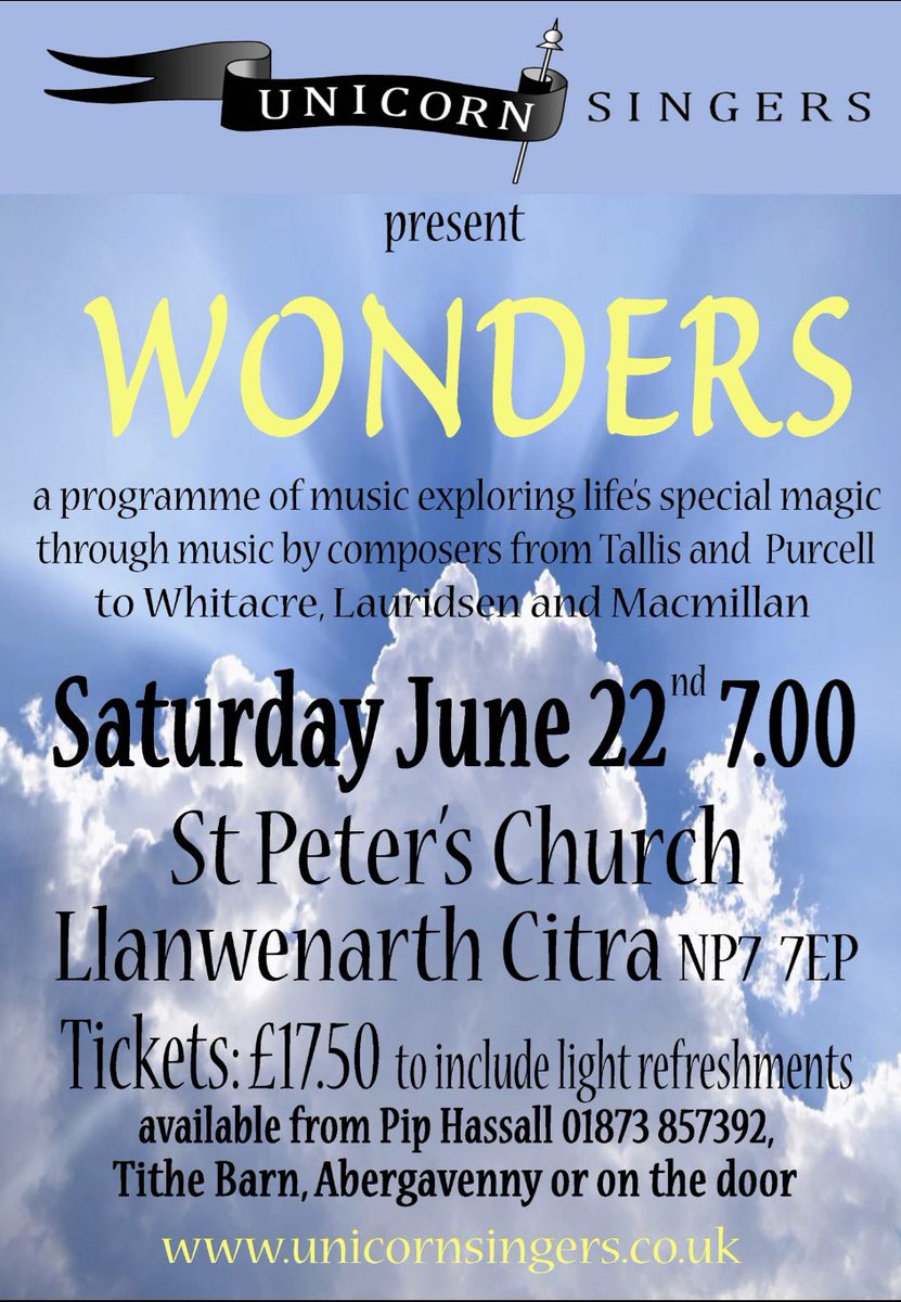 UnicornSingers's tweet image. The poster for our next concert, at @llan_st