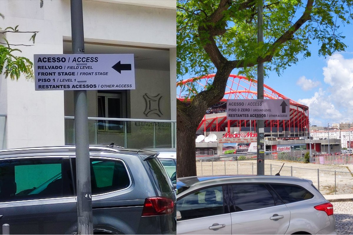 🏟 | As filas e as várias placas espalhadas nas redondezas do Estádio da Luz ❤️ #LisbonTSTheErasTour