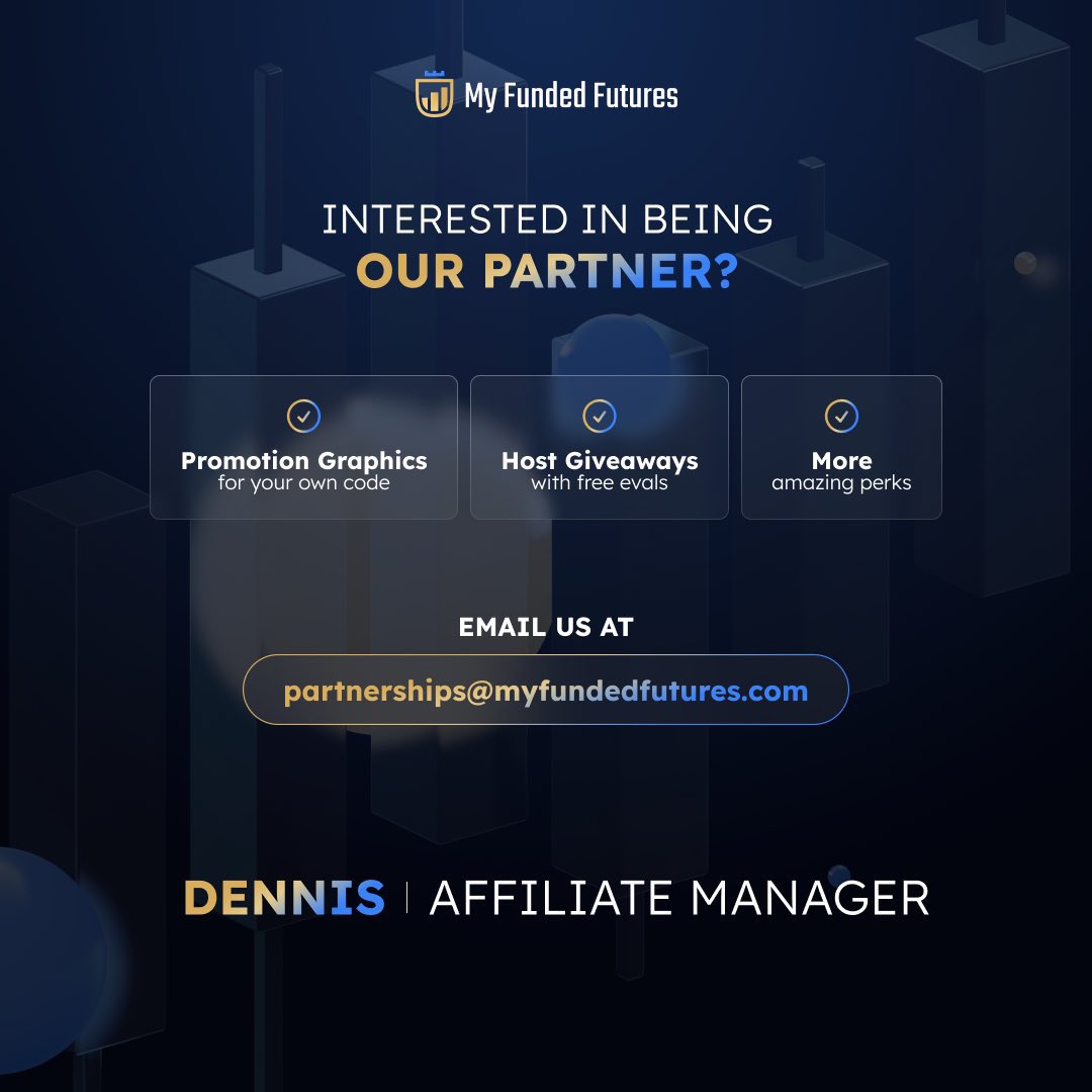 Futures traders if you are looking to work with MyFundedFutures. Email our affiliate manager Contact: partnerships@myfundedfutures.com