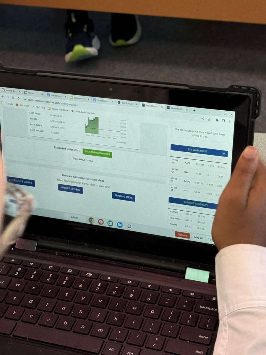 Our financial advisor joined us today and helped to guide our Stock Market adventure! She guided these 5th Grade Math AIG students in choosing stocks to help diversify their portfolios! <a href="/WCPSS_ALS/">ALS</a> <a href="/WestLakeElemPTA/">WestLakeElemPTA</a> <a href="/WestLakeElem/">WestLakeElementary</a>