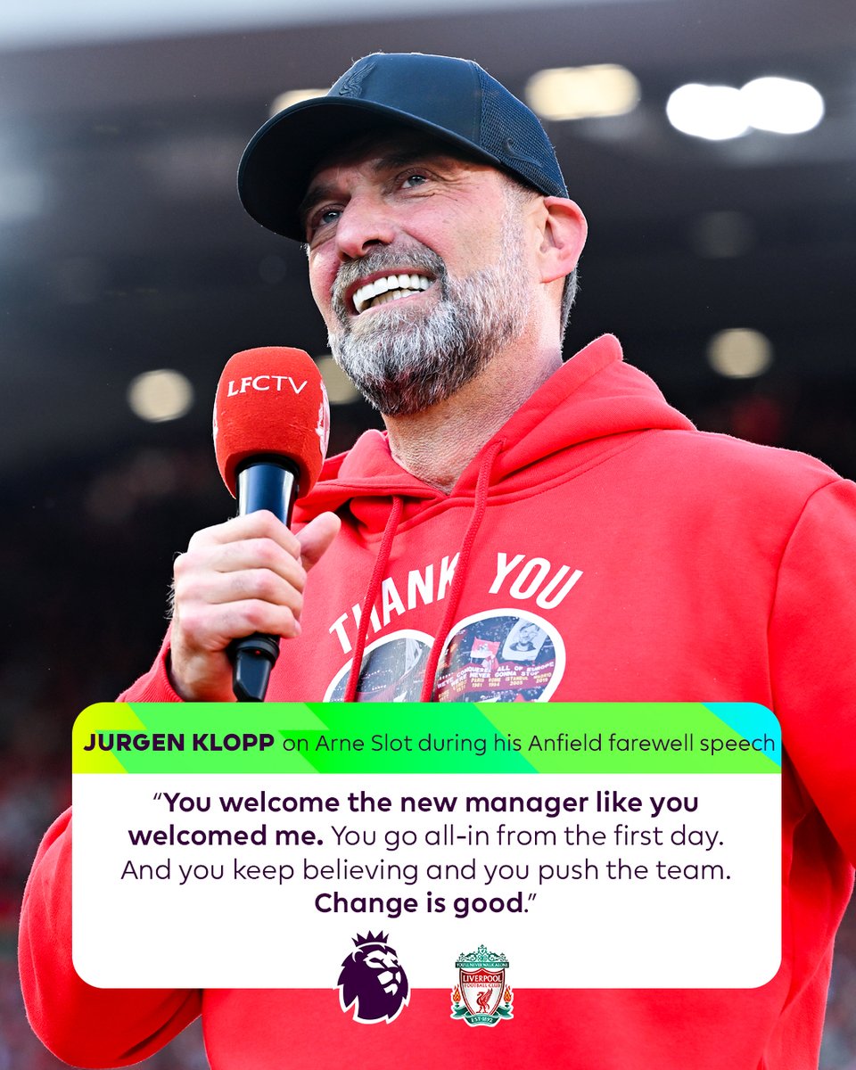 Jurgen Klopp shared this message to Liverpool fans around Arne Slot's imminent arrival 🙏