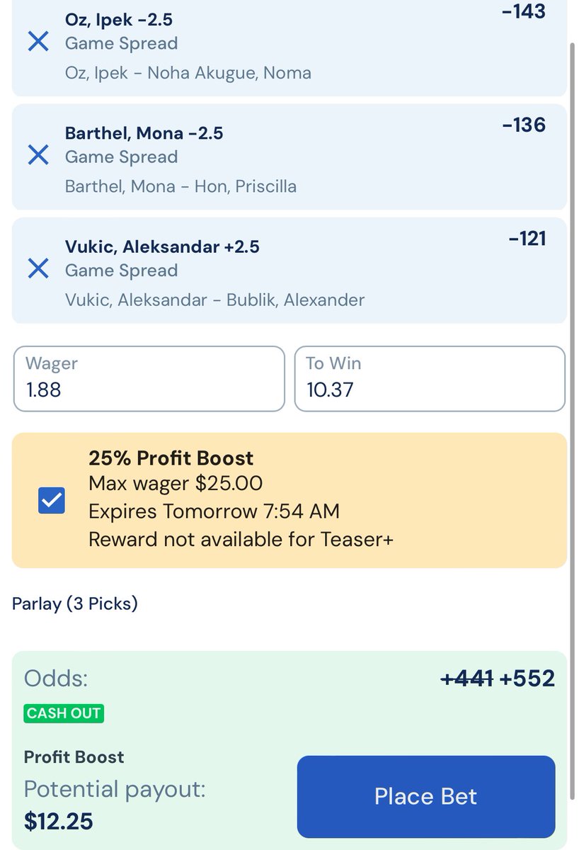 BetRivers/Sugarhouse

1 unit NHL
.5 unit tennis