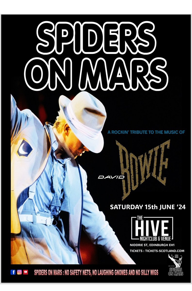 Spiders on Mars A Rockin Tribute to ⚡️David Bowie⚡️ 15th June /The Hive Tickets 🎟 t-s.co/spi33