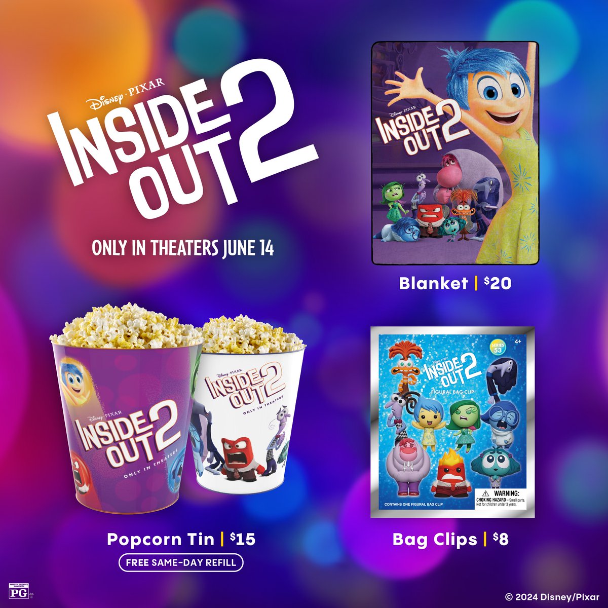 So many feelings seeing our #InsideOut2 merch 🥰🥳🤩 Now available at select theatres!