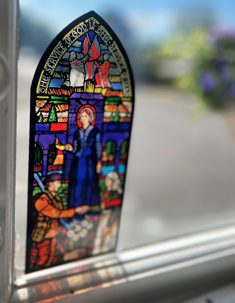 Sun is streaming in this afternoon - lighting up my replica stained glass  from @florencemuseum it is proudly displayed in my front window - those in the know, will know #nurseliveshere  #fnf #FlorenceNightingale #stainedglass  #history #hampshire #nurse #hampshireheritage