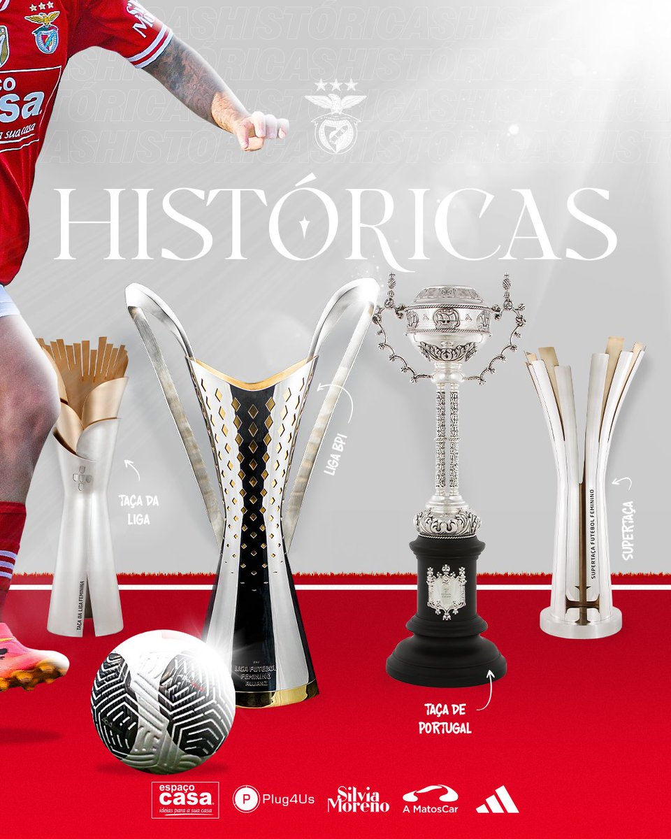 Supertaça ✔ Taça da Liga ✔ Liga BPI ✔ Taça de Portugal ✔ O #SLBenficaFem termina a época com o pleno de conquistas nacionais! 🥰
