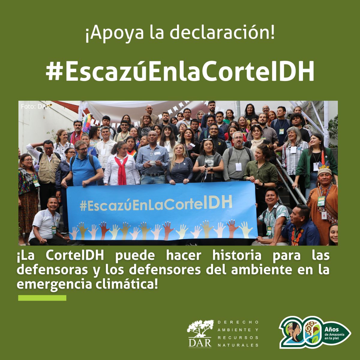 Nos sumamos al pedido de adhesión a la declaración conjunta para que la #CorteIDH emplee los estándares del Acuerdo de Escazú, en el marco de la Opinión Consultiva solicitada por los Estados de Chile y Colombia. Conoce más en bit.ly/3wI3el5