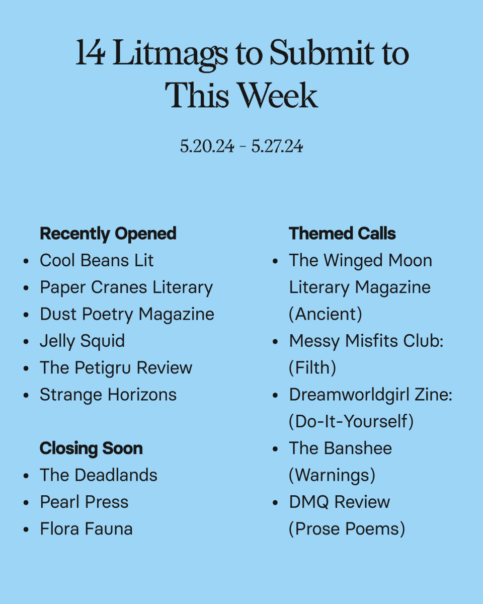 Where to submit this week, included some themed calls today! 

↓ Find their submission details here 
bit.ly/m/ChillSubs