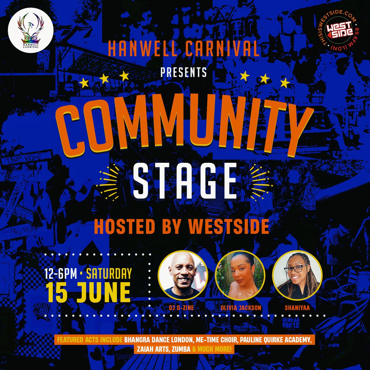 THIS IS WESTSIDE (@thisiswestside) on Twitter photo We’re hosting the <a href="/HanwellCarnival/">HanwellCarnival</a> Community Stage on Sat June 15th 12-6pm at Elthorne Park
Hosts 🎤
<a href="/Liv_london_/">Olivia Jackson</a> <a href="/shaniyaahm/">Shaniyaa Bludfiyaa</a>
DJ 🎧
<a href="/DjDzineOfficial/">DJ D-Zine Rising Up EP OUT NOW!</a> We’re hosting the <a href="/HanwellCarnival/">HanwellCarnival</a> Community Stage on Sat June 15th 12-6pm at Elthorne Park
Hosts 🎤
<a href="/Liv_london_/">Olivia Jackson</a> <a href="/shaniyaahm/">Shaniyaa Bludfiyaa</a>
DJ 🎧
<a href="/DjDzineOfficial/">DJ D-Zine Rising Up EP OUT NOW!</a>