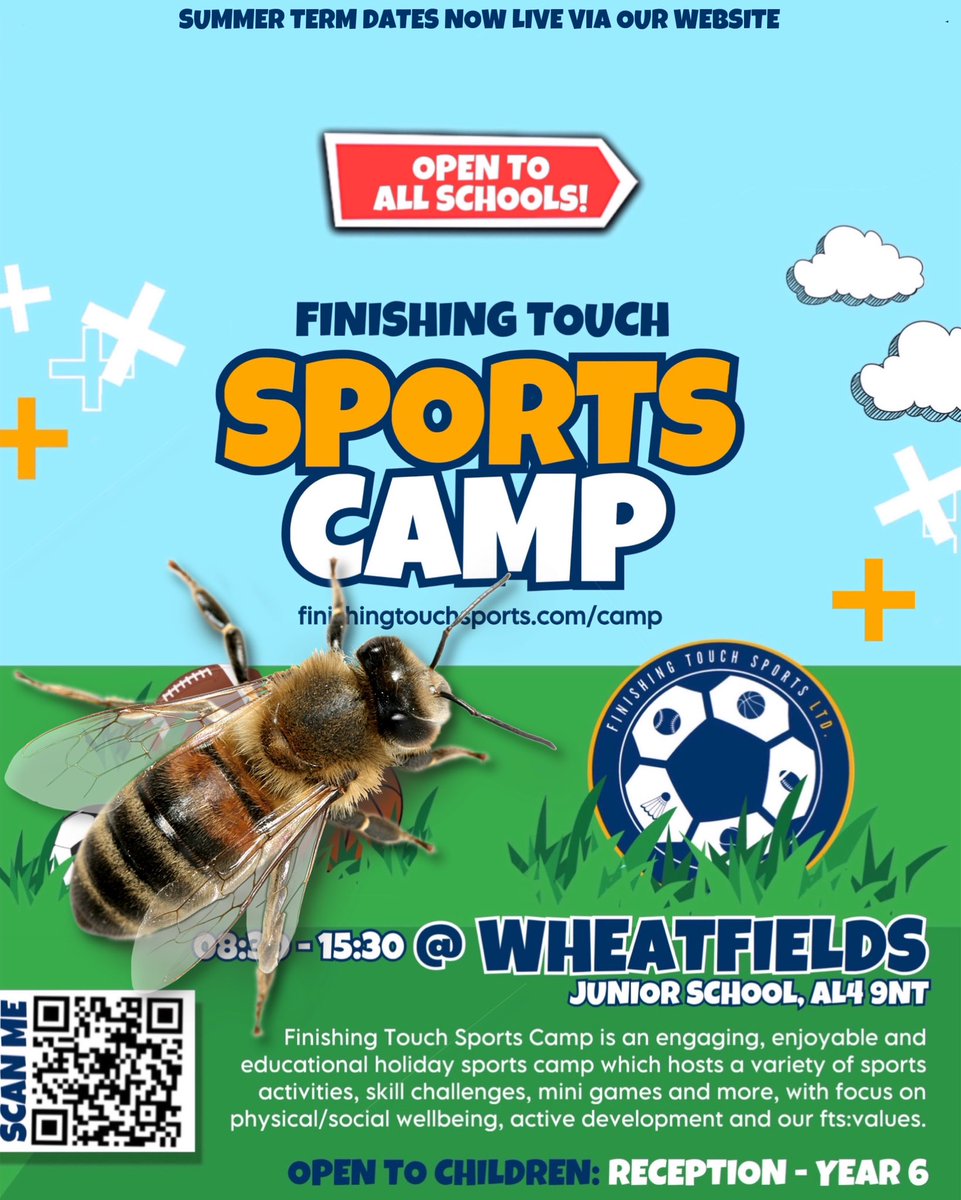 🐝 We’re sure that got your attention! 

Don’t 𝘣𝘦𝘦 afraid though! #NationalBeeDay means we are 𝘣𝘶𝘻𝘻𝘪𝘯𝘨 even more than usual ahead of our May #SportsCamp in the summer sunshine! ☀️

💻 finishingtouchsports.com/camp

#findyourfinishingtouch
#holidaycamp #schoolholidays