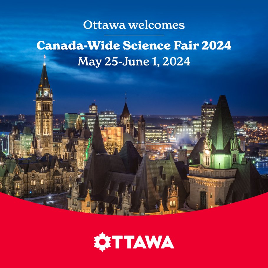 🤗 Get ready, Ottawa, to meet some of the brightest minds in the country! From May 25-June 1, 2024, the Canada-Wide Science Fair is here. 🔬

We hope visitors enjoy exploring 7 of Canada's national museums while here! 👏 

#MyOttawa #MeetOttawa #CWSF2024 @CDNScience @NSERC_CRSNG