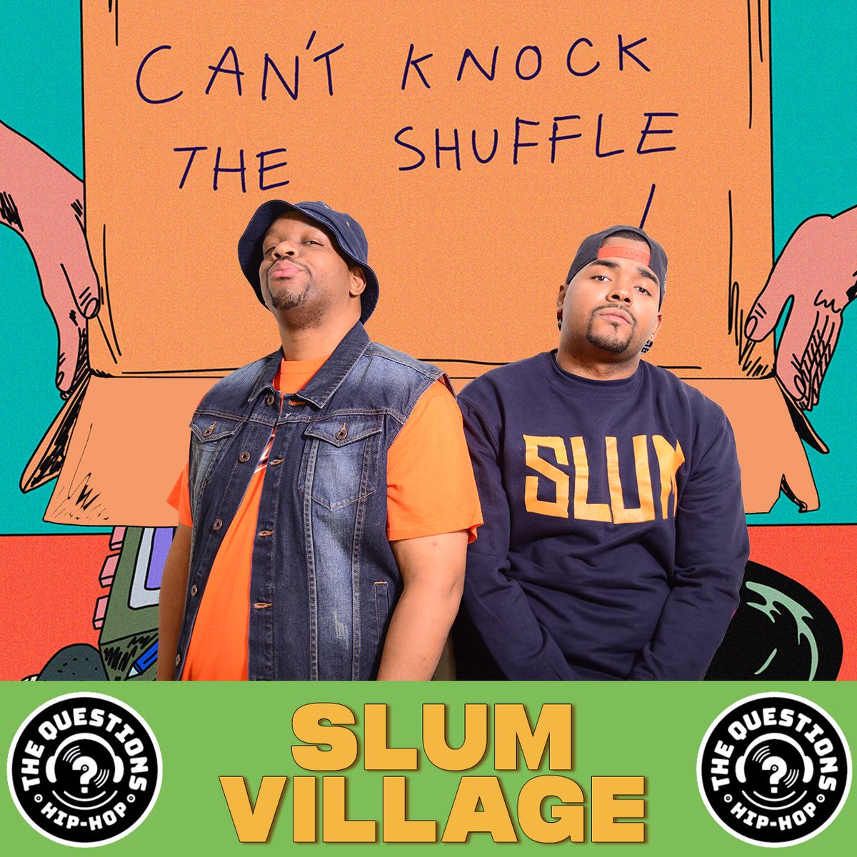 This week on the pod we’ve got <a href="/slumvillage/">Official SlumVillage</a> for a Can’t Knock the Shuffle episode. Listen as T3 and Young RJ recount the stories behind 7 randomly selected songs from the SV catalog w/ <a href="/seandammit/">sean*kan*tro*witz</a> bit.ly/QuestionsPod <a href="/StonyIslandPods/">stony island audio</a>