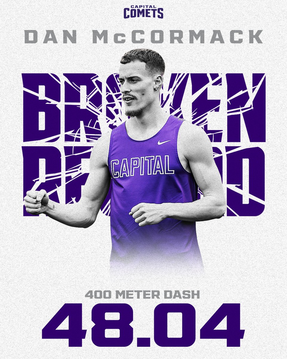ANOTHER ONE! @CapXCTF's Dan McCormack downed another school record on Thursday, taking the top spot for the Comets in the 400 meter dash. #CapFam | #CapXCTF | #POTP