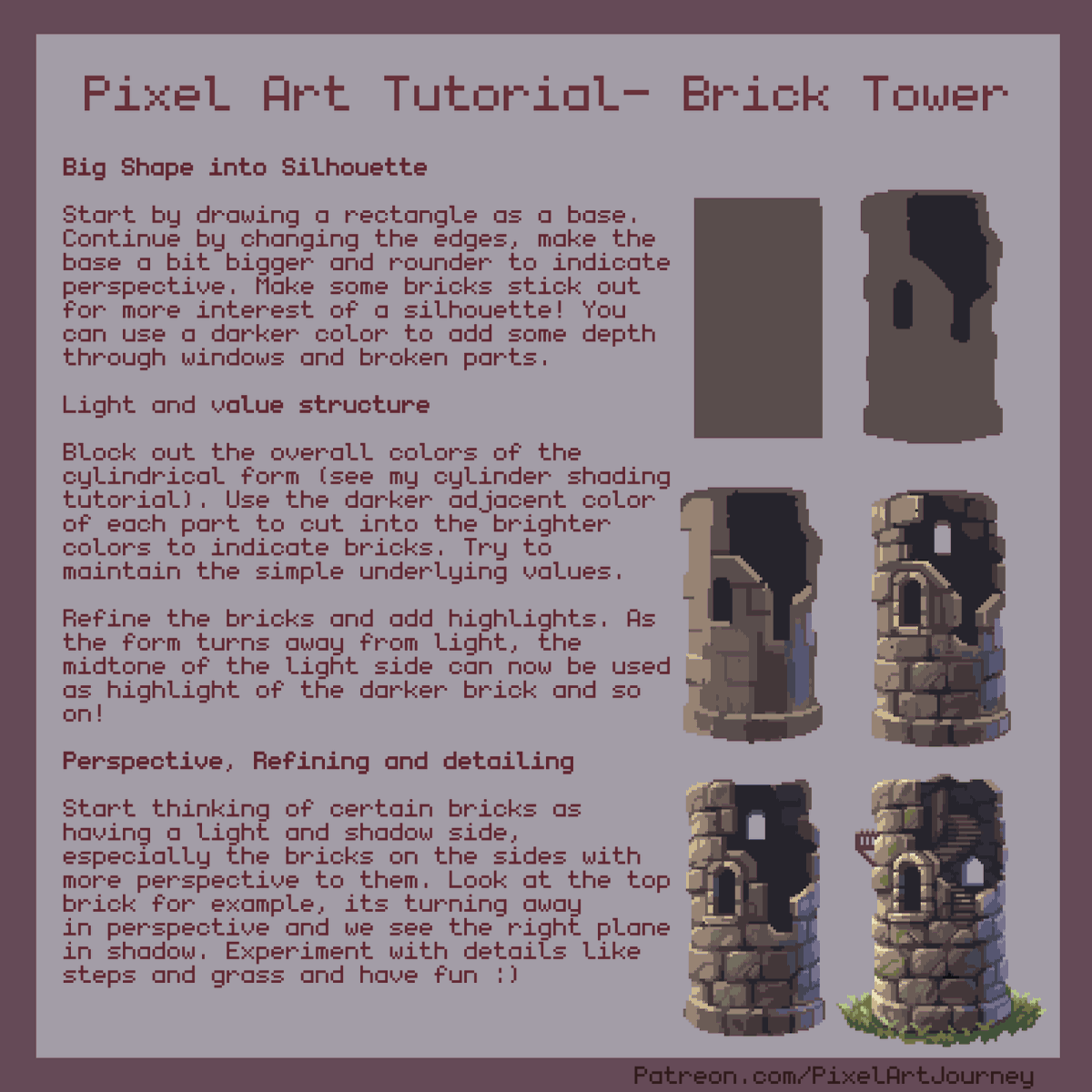 Brick tower tutorial! #pixelart