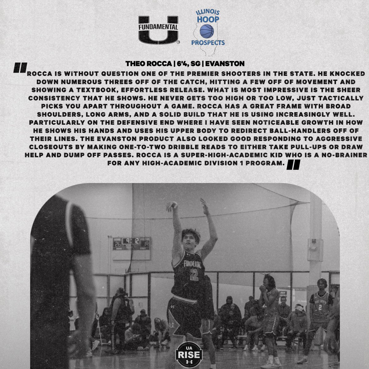 What are they saying⁉️ 🗣️ Listen up! @ILHoopProspects share their thoughts on some of our 17u Rise players. 🏀✍️💬#TheStandard @RiseCircuit #FUFamily