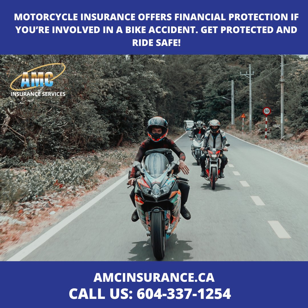 AMC_insurance's tweet image. "Get affordable motorcycle insurance rates in British Columbia tailored to your needs! From basic ICBC coverage to add-ons, we've got you covered. Contact us for a free quote today! 🏍️🛡️ #MotorcycleInsurance #ICBCInsurance #BritishColumbia"