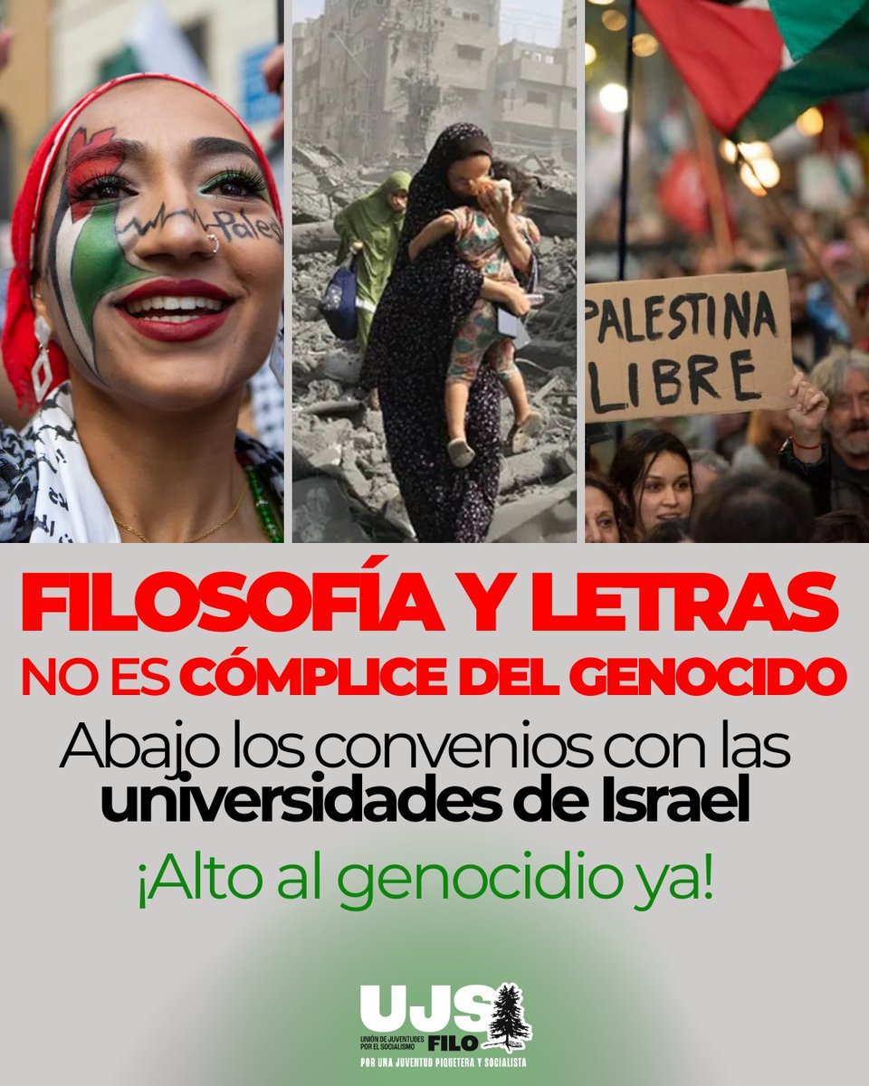 tatious_'s tweet image. Presenté un proyecto en el Consejo Directivo de la Facultad de Filosofía y Letras UBA para derogar los convenios con la Universidad de Jerusalén y la Universidad de Ben Gurion de Negeb. 77 Universidades en España y en Noruega lo hicieron.
No seamos cómplices del genocidio