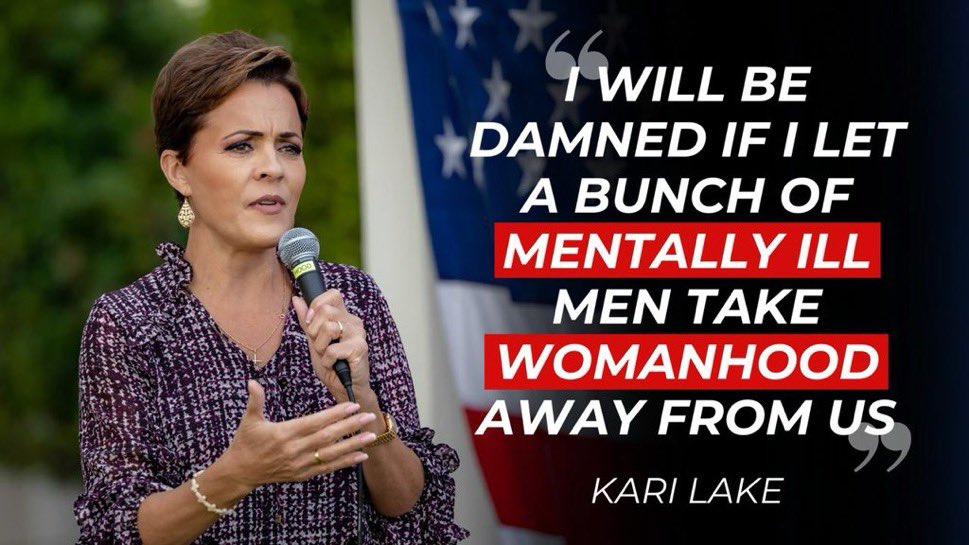 .@KariLake has a message for radicals like @RubenGallego who want biological men changing in girls’ locker rooms and competing in women's sports.  KariLake.com/fight