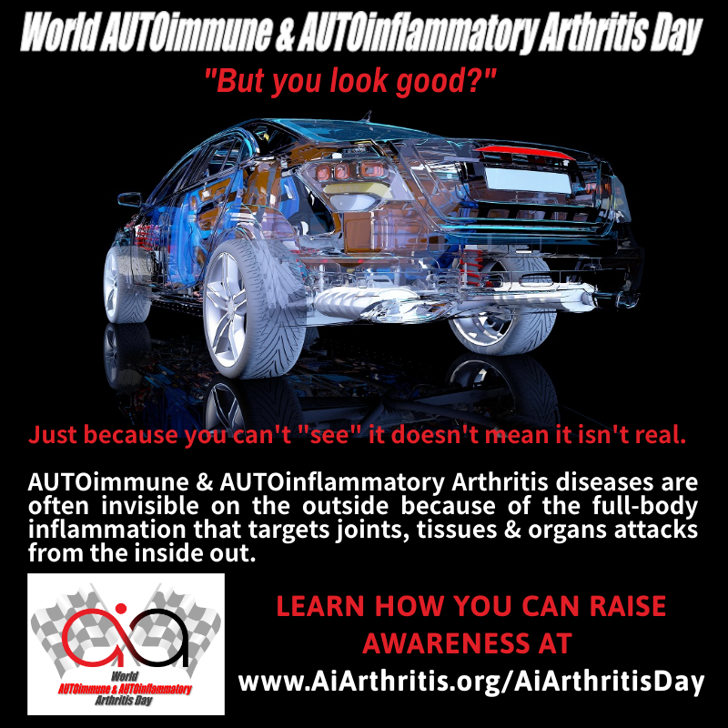 AIArthritisDay's tweet photo. #AiArthritisday #DriveAwareness #LearnArthritis #AiArthritis #chronicdisease #arthritis #inflammatoryarthritis #autoimmune #autoinflammatory https://t.co/HacxPplDai
