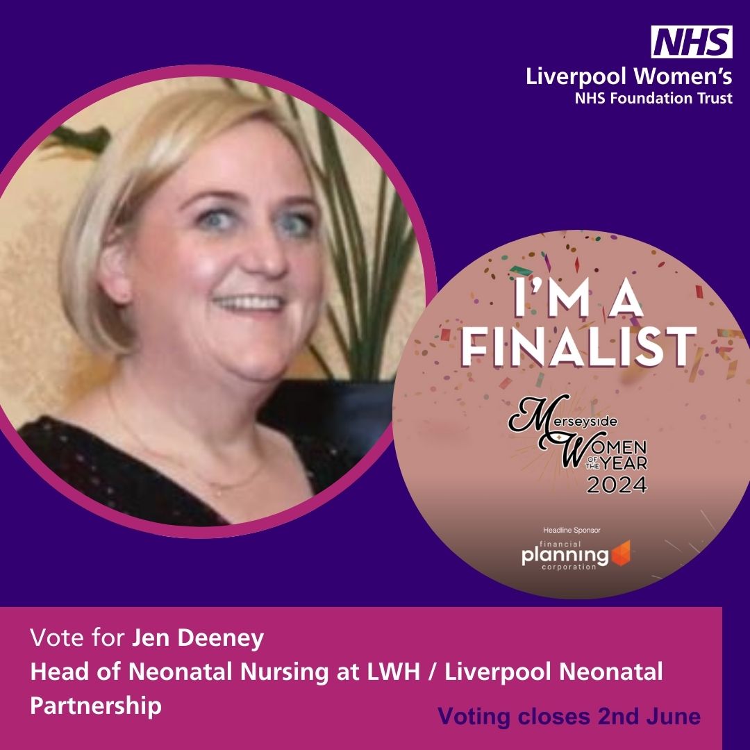 We would love your support to help Jen Deeney, our Head or Nursing for Neonates be named Merseyside Women of the Year 2024 You can vote daily until 2nd June #MWOTY2024 Vote here: orlo.uk/uGwlw Good luck Jen @MWOTY @LWHCharity @WeAreLHCharity @AlderHey