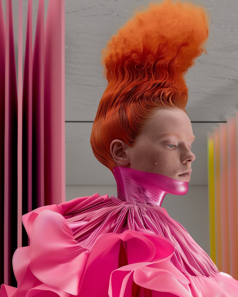 FloamWorld's tweet image. Electrifying fritzed Hairs ⚡⚡⚡ 〰️〰️〰️ Fritz-Wave technique by @floam.world 

#aifashion #hair #behindthechair #fashion #editorial #digitalfashion #generativeart #synthography #emergingartist #fashioneditorial #makeup #dazedbeauty #ginger #redhead #dyedhair #hairdye