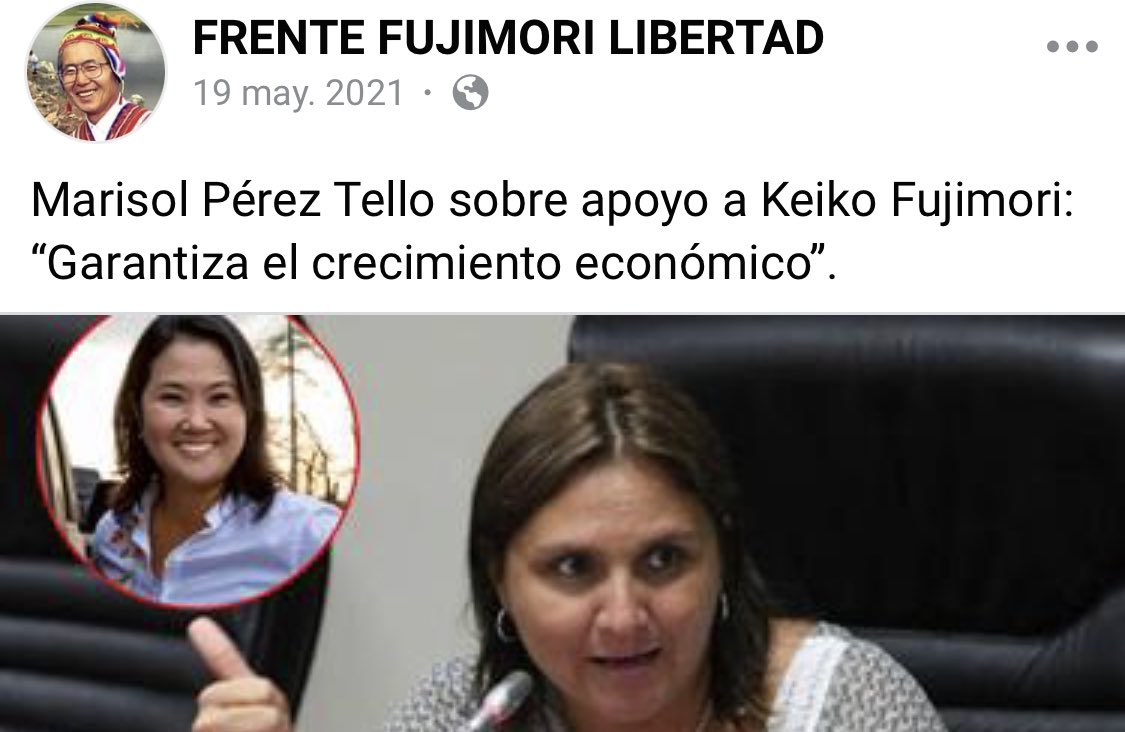 verdeembeleso's tweet photo. @LaSalitadelSin Marisol Pérez Tello apoyó a Keiko Fujimori y ahora pide que apoyen a su partido amarillo Lo Justo, que es un rejunte de ex Morados, ex PPKausas y demás progres que estaban en partidos llamados de izquierda. https://t.co/CtVJi6uwVn