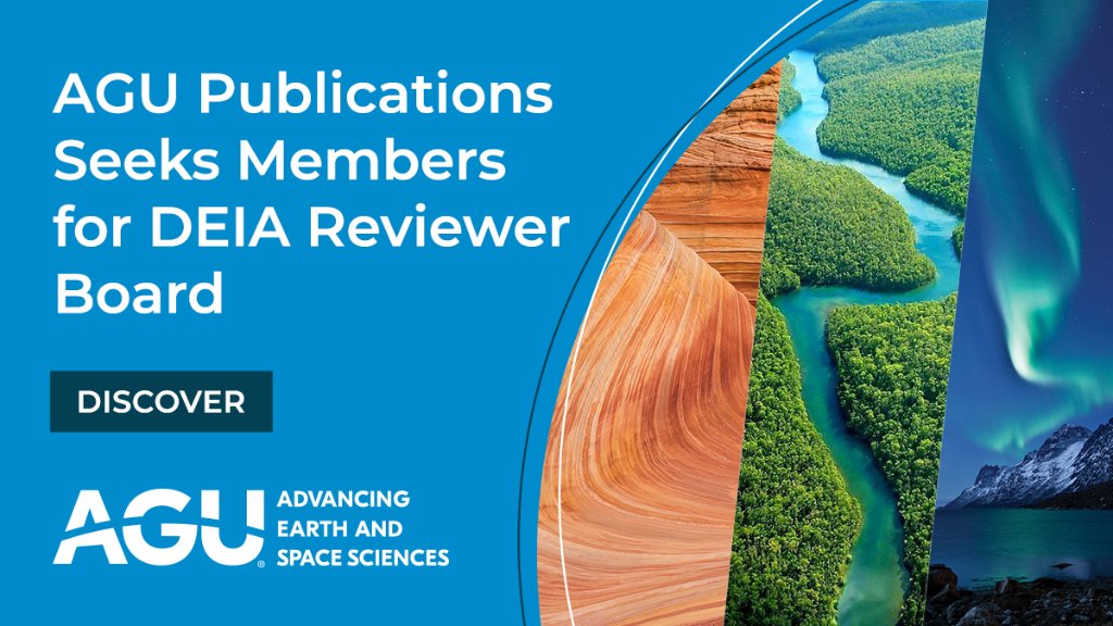 AGU is seeking board members for a new DEIA Reviewer Board to support peer review of manuscripts related to DEIA issues related to the Earth and space sciences. 👉Submit your application by completing the Statement of Interest Form by 30 June 2024. 👉 lite.spr.ly/6005B8OU