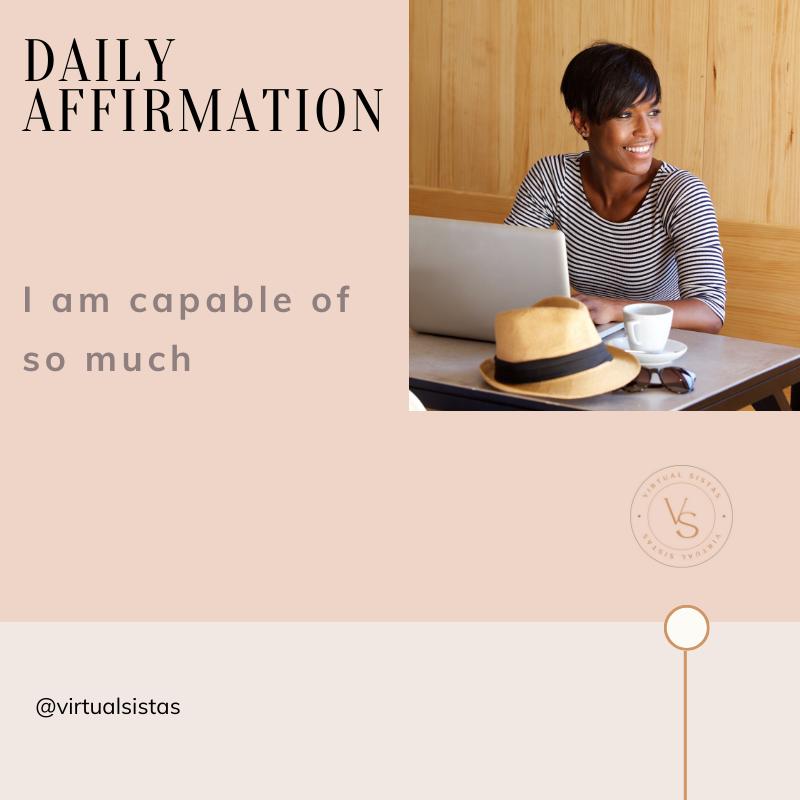 ✨Daily Affirmation✨
.
I am capable of so much
.
.
.
.
.
.
.
.
.
.
#Virtualsistas #VirtualAssistantService #VirtualAssistant #RemoteSupport #DigitalAssistant #OnlineAssistant #VAforHire  #BusinessEfficiency #ExecutiveAssistant #TechSavvyAssistant #PersonalAssistant